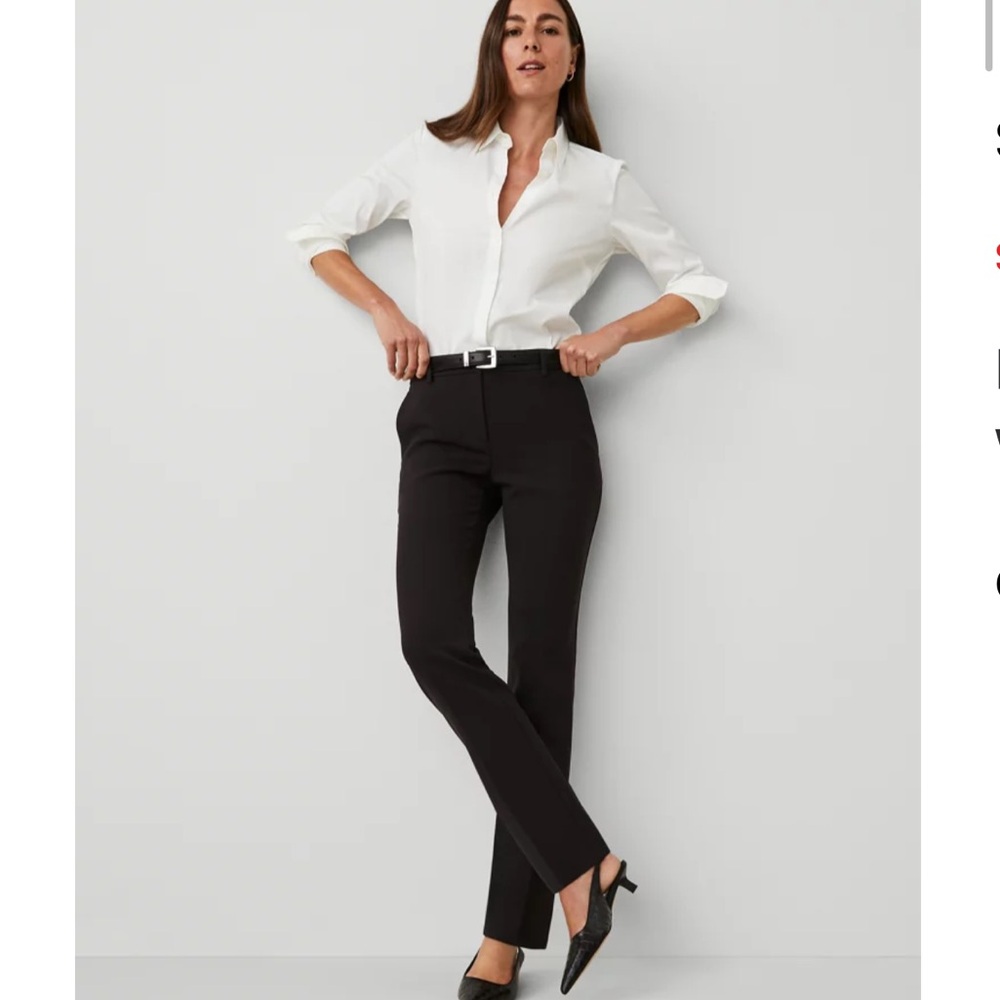 NWT Ann Taylor The Tall Sophia Straight Leg Pant Size 14T Black